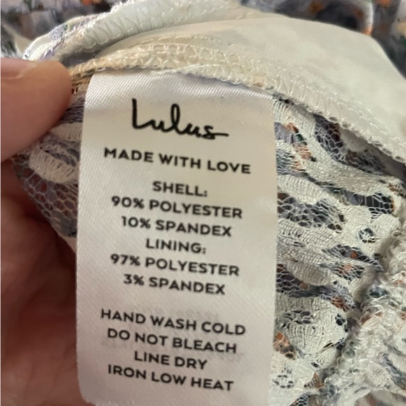 Lulu’s Impressive Cutie Lavender Floral Lace Balloon Sleeve Peplum Top - Picture 9 of 11